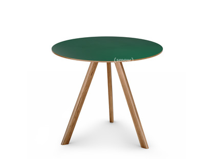 Copenhague Round Table CPH20 Ø 90 x H 74|Eiche lackiert|Linoleum grün