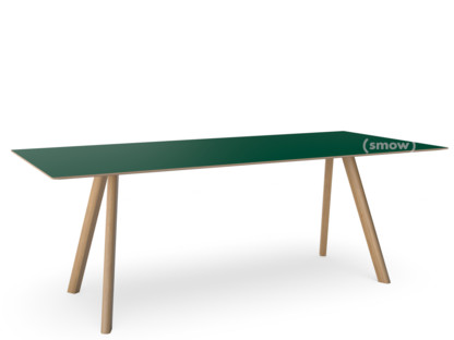 Copenhague Table CPH30 L 200 x B 90 x H 74|Eiche lackiert|Linoleum grün