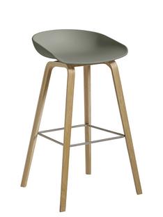 About A Stool AAS 32 Barvariante: Sitzhöhe 74 cm|Eiche geseift|Dusty green