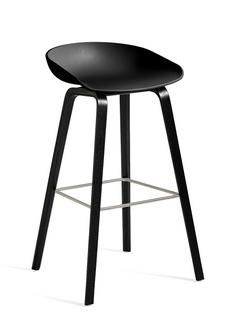 About A Stool AAS 32 Barvariante: Sitzhöhe 74 cm|Eiche schwarz lackiert / Edelstahl|schwarz