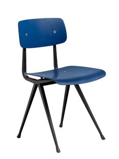 Result Chair Eiche dunkelblau lackiert|Stahl pulverbeschichtet schwarz
