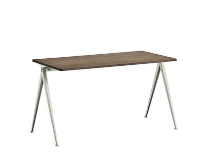 Pyramid Table 01 L 140 x B 65 x H 74 cm|Eiche geräuchert|Stahl pulverbeschichtet beige