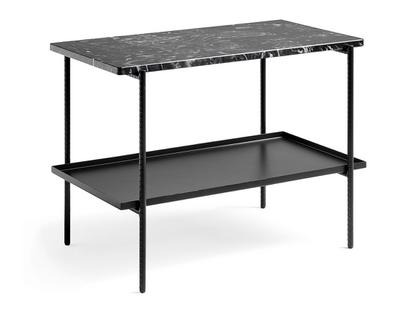 Rebar Table H 55 x B 75 x T 44 cm|Tischplatte Marmor / Tablett Stahl pulverbeschichtet schwarz