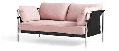 Can Sofa 2.0 Zweisitzer|Stoff Linara 415 - Rosa|Chrom