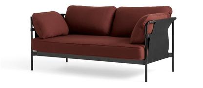 Can Sofa 2.0 Zweisitzer|Stoff Steelcut 655 - Dunkelrot|Schwarz