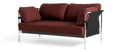 Can Sofa 2.0 Zweisitzer|Stoff Steelcut 655 - Dunkelrot|Chrom