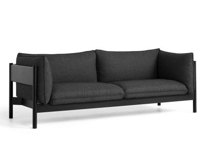 Arbour Sofa Re-wool 198 - schwarz/natur|Buche schwarz lackiert