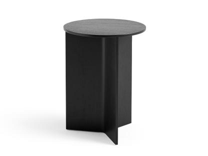 Slit Table Wood|H 47 x Ø 35 cm|Black lacquered