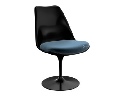 Saarinen Tulip Stuhl drehbar|Sitzkissen|schwarz|Night Blue (Eva 170)