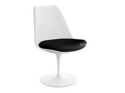 Saarinen Tulip Stuhl drehbar|Sitzkissen|weiß|Black (Eva 138)