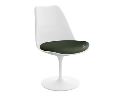 Saarinen Tulip Stuhl drehbar|Sitzkissen|weiß|Bottle Green (Eva 144)