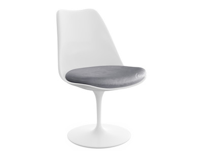 Saarinen Tulip Stuhl drehbar|Sitzkissen|weiß|Silber (Eva 139)