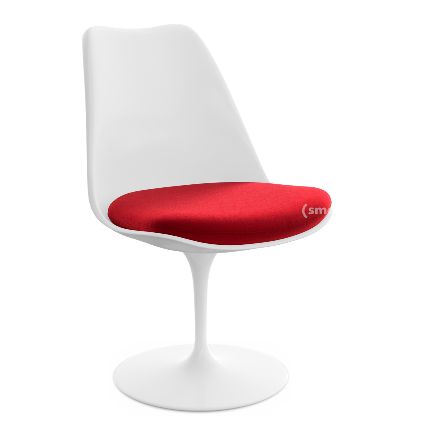 Knoll International Saarinen Tulip Stuhl Drehbar Sitzkissen Weiss Bright Red Tonus 130 Von Eero Saarinen 1955 1957 Designermobel Von Smow De