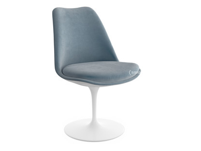 Saarinen Tulip Stuhl drehbar|gepolsterte Innenschale und Sitzkissen|weiß|Steel (Eva 172)
