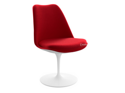 Saarinen Tulip Stuhl drehbar|gepolsterte Innenschale und Sitzkissen|weiß|Bright Red (Tonus 130)
