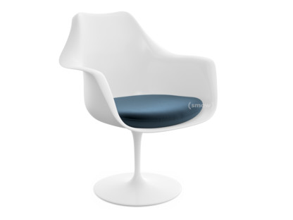 Saarinen Tulip Armlehnstuhl drehbar|Sitzkissen|weiß|Night Blue (Eva 170)