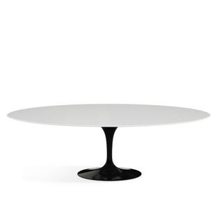 Saarinen Esstisch oval L 244 cm x B 137 cm|schwarz|Laminat weiß