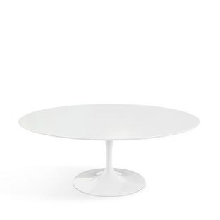 Saarinen Couchtisch oval weiß|Laminat weiß