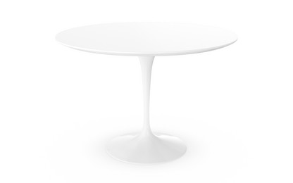 Saarinen Esstisch rund 107 cm|weiß|Laminat weiß