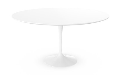 Saarinen Esstisch rund 137 cm|weiß|Laminat weiß