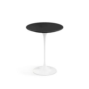 Saarinen Beistelltisch rund 41 cm|weiß|Lack schwarz