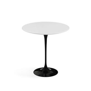 Saarinen Beistelltisch rund 51 cm|schwarz|Laminat weiß