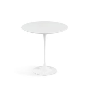 Saarinen Beistelltisch rund 51 cm|weiß|Laminat weiß