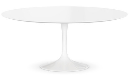 Saarinen Couchtisch rund groß (Höhe 38/39 cm, ø 91 cm)|weiß|Laminat weiß