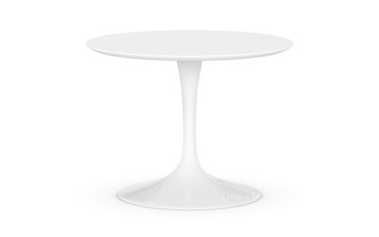 Saarinen Couchtisch rund klein (Höhe 36/37 cm, ø 51 cm)|weiß|Laminat weiß