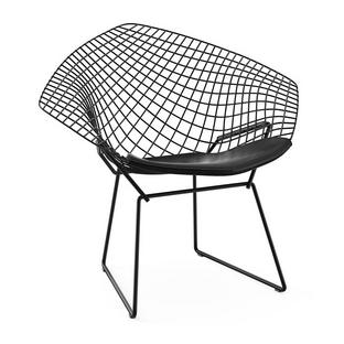 Diamond Sessel mit Sitzkissen|Rilsan-Schutzbeschichtung schwarz|Vinyl schwarz