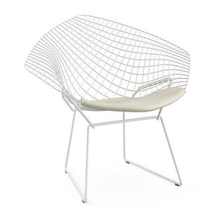 Diamond Sessel mit Sitzkissen|Rilsan-Schutzbeschichtung weiß|Vinyl weiß