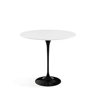 Saarinen Beistelltisch oval schwarz|Laminat weiß