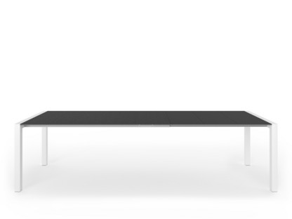 Sushi Esstisch Laminat schwarz|L 177-288 x B 90 cm|Aluminium weiß lackiert