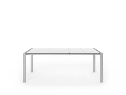 Sushi Esstisch Laminat weiß|L 125-205 x B 80 cm|Aluminium eloxiert