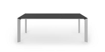 Nori Esstisch Fenix schwarz mit schwarzer Kante|L 139-214 x B 90 cm|Aluminium eloxiert
