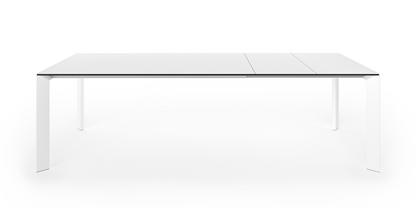 Nori Esstisch Fenix weiß mit schwarzer Kante|L 166-260 x B 100 cm|Aluminium weiß lackiert