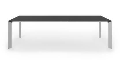 Nori Esstisch Fenix schwarz mit schwarzer Kante|L 166-278 x B 90 cm|Aluminium eloxiert