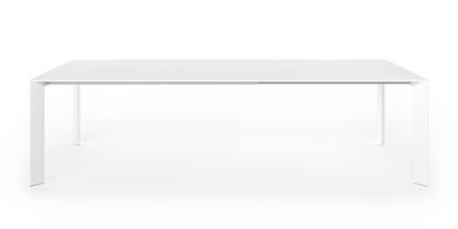 Nori Esstisch Fenix weiß mit farbgleicher Kante|L 166-278 x B 90 cm|Aluminium weiß lackiert
