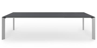 Nori Esstisch Fenix grau Bromo mit schwarzer Kante|L 209-303 x B 100 cm|Aluminium eloxiert