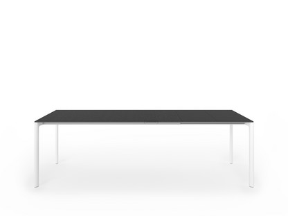Maki Esstisch L 166-246 x B 80 cm|Laminat schwarz|Aluminium weiß lackiert