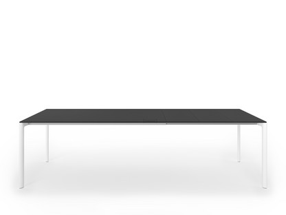 Maki Esstisch L 166-278 x B 90 cm|Fenix schwarz mit schwarzer Kante|Aluminium weiß lackiert