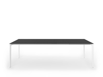 Maki Esstisch L 189-263 x B 90 cm|Laminat schwarz|Aluminium weiß lackiert