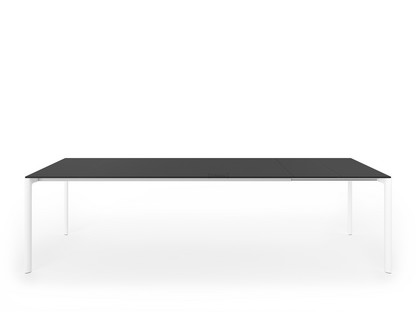 Maki Esstisch L 209-283 x B 90 cm|Fenix schwarz mit schwarzer Kante|Aluminium weiß lackiert