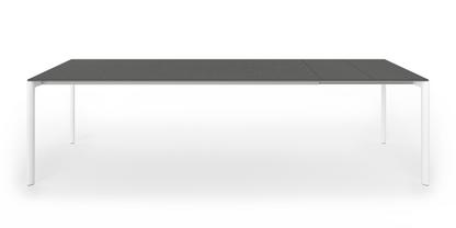 Maki Esstisch L 209-283 x B 90 cm|Laminat anthrazit|Aluminium weiß lackiert