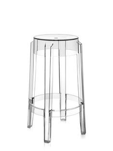 Charles Ghost Höhe 65 x ø Sitz 29 x ø Basis 46 cm|Transparent|Glasklar