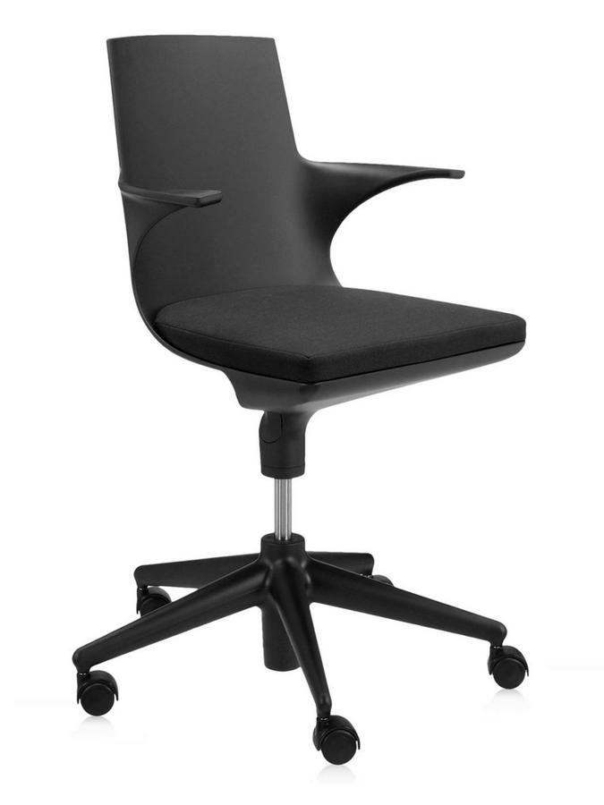 Kartell Spoon Chair Gestell Kissen Schwarz