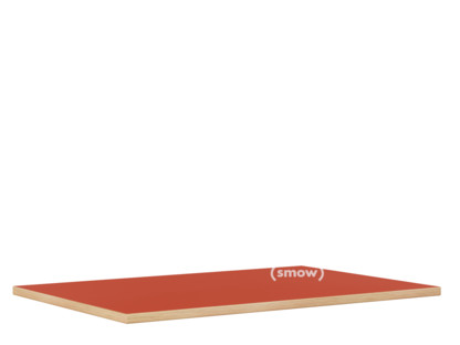 Tischplatte für Eiermann Tischgestelle Linoleum salsarot (Forbo 4164) mit Eichekante|140 x 80 cm