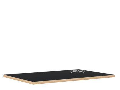 Tischplatte für Eiermann Tischgestelle Linoleum schwarz (Forbo 4023) mit Eichekante|120 x 80 cm