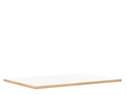 Tischplatte für Eiermann Tischgestelle Melamin weiß mit Eichekante|140 x 80 cm