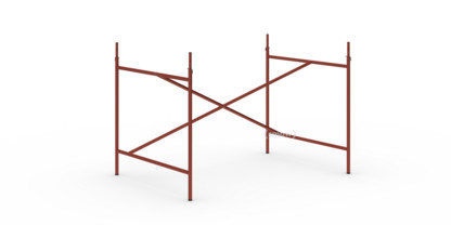 Eiermann 1 Tischgestell  Oxidrot|versetzt|110 x 78 cm|Mit Verlängerung (Höhe 72-85 cm)